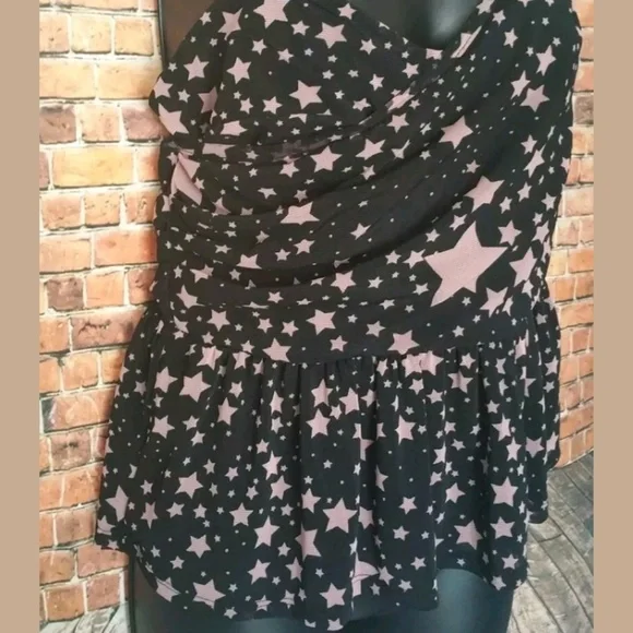 American Rag Cie Tank Top Black Chiffon Wrap Tank - Picture 2 of 6